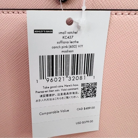 Kate Spade Madison Small Satchel Crossbody In Conch Pink - Picture 10 of 11